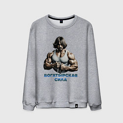 Свитшот хлопковый мужской Богатырская сила, цвет: меланж