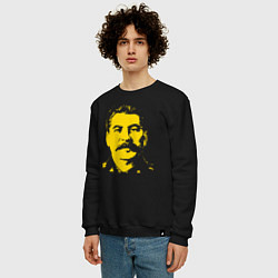 Свитшот хлопковый мужской Yellow Stalin, цвет: черный — фото 2
