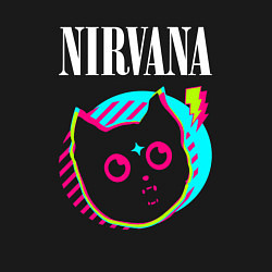 Свитшот хлопковый мужской Nirvana rock star cat, цвет: черный — фото 2