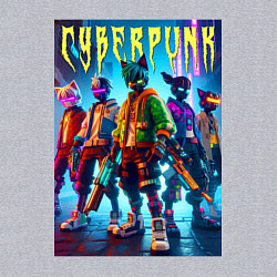 Свитшот хлопковый мужской Фурри - киберпанк, цвет: меланж — фото 2