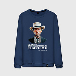 Свитшот хлопковый мужской Иствуд кино вестерн, цвет: тёмно-синий