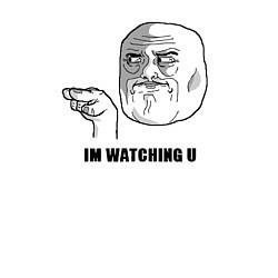 Свитшот хлопковый мужской Im watching u meme, цвет: белый — фото 2