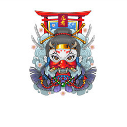 Свитшот хлопковый мужской Девушка ниндзя синоби, цвет: белый — фото 2