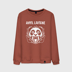 Свитшот хлопковый мужской Avril Lavigne rock panda, цвет: кирпичный