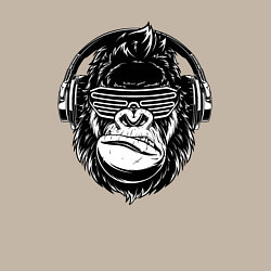 Свитшот хлопковый мужской Music gorilla, цвет: миндальный — фото 2