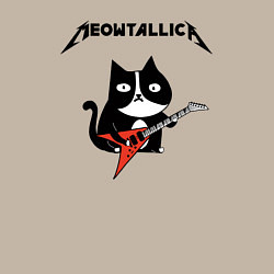 Свитшот хлопковый мужской Meowtallica cat, цвет: миндальный — фото 2