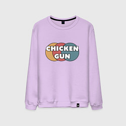 Свитшот хлопковый мужской Chicken gun круги, цвет: лаванда