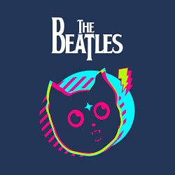 Свитшот хлопковый мужской The Beatles rock star cat, цвет: тёмно-синий — фото 2