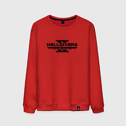 Свитшот хлопковый мужской Helldivers 2 - black, цвет: красный