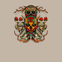 Свитшот хлопковый мужской Skull and mushrooms, цвет: миндальный — фото 2