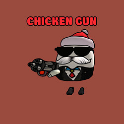 Свитшот хлопковый мужской Chicken gun santa, цвет: кирпичный — фото 2