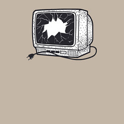 Свитшот хлопковый мужской Разбитый retro телевизор, цвет: миндальный — фото 2