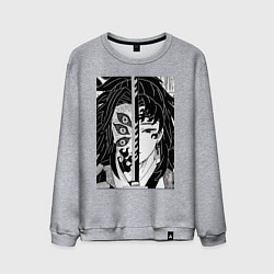 Свитшот хлопковый мужской Клинок рассекающий демонов Ериичи Цугикуни Кокушиб, цвет: меланж