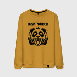 Свитшот хлопковый мужской Iron Maiden - rock panda, цвет: горчичный