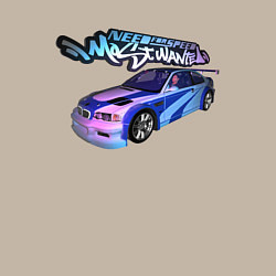 Свитшот хлопковый мужской NFS Most Wanted neon bmw, цвет: миндальный — фото 2