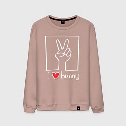 Свитшот хлопковый мужской I love bunny, цвет: пыльно-розовый