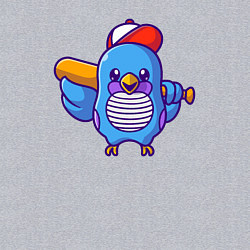 Свитшот хлопковый мужской Птичка бейсболист, цвет: меланж — фото 2