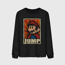 Свитшот хлопковый мужской Jump Mario, цвет: черный