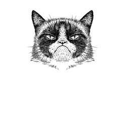 Свитшот хлопковый мужской Grumpy cat мем, цвет: белый — фото 2