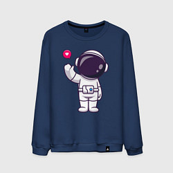 Свитшот хлопковый мужской Hello spaceman, цвет: тёмно-синий