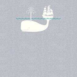Свитшот хлопковый мужской Кит и корабль, цвет: меланж — фото 2