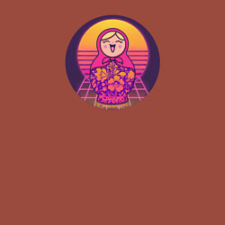 Свитшот хлопковый мужской Матрешка Retrowave, цвет: кирпичный — фото 2