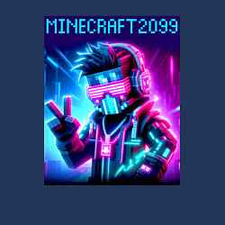 Свитшот хлопковый мужской Minecraft 2099 - ai art fantasy, цвет: тёмно-синий — фото 2