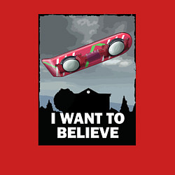 Свитшот хлопковый мужской Хотелось бы верить в ховерборд, цвет: красный — фото 2