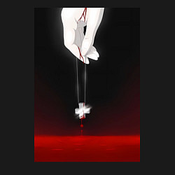 Свитшот хлопковый мужской Евангелион талисман Рей, цвет: черный — фото 2