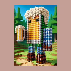 Свитшот хлопковый мужской Beer dude - Minecraft ai art, цвет: пыльно-розовый — фото 2