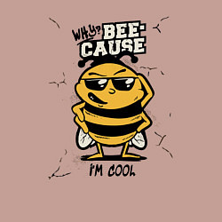 Свитшот хлопковый мужской Why bee cause im cool, цвет: пыльно-розовый — фото 2