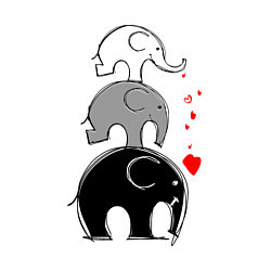 Свитшот хлопковый мужской Милые слоники, цвет: белый — фото 2