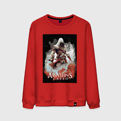 Свитшот хлопковый мужской Assassins creed poster, цвет: красный