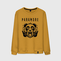 Свитшот хлопковый мужской Paramore - rock panda, цвет: горчичный