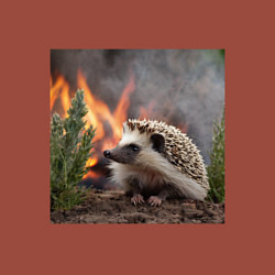 Свитшот хлопковый мужской Ёжик в огне, цвет: кирпичный — фото 2