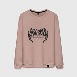 Свитшот хлопковый мужской Беспорядок это хаос найдите свой баланс, цвет: пыльно-розовый