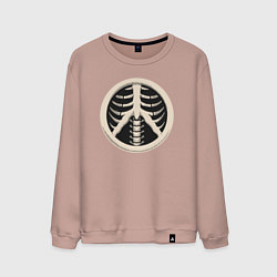 Свитшот хлопковый мужской Peace skeletor, цвет: пыльно-розовый