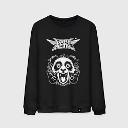 Свитшот хлопковый мужской Babymetal rock panda, цвет: черный