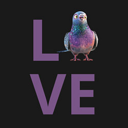 Свитшот хлопковый мужской Любовь к голубям, цвет: черный — фото 2