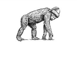 Свитшот хлопковый мужской Новогодняя обезьяна, цвет: белый — фото 2