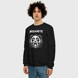 Свитшот хлопковый мужской Megadeth rock panda, цвет: черный — фото 2