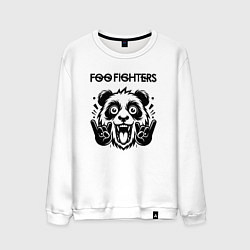 Свитшот хлопковый мужской Foo Fighters - rock panda, цвет: белый