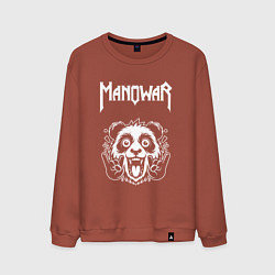 Свитшот хлопковый мужской Manowar rock panda, цвет: кирпичный