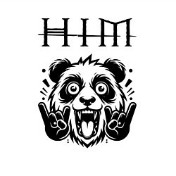 Свитшот хлопковый мужской HIM - rock panda, цвет: белый — фото 2