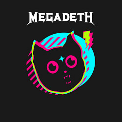 Свитшот хлопковый мужской Megadeth rock star cat, цвет: черный — фото 2