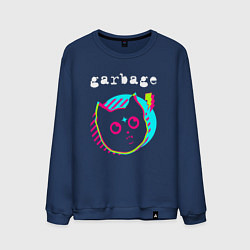 Свитшот хлопковый мужской Garbage rock star cat, цвет: тёмно-синий