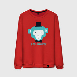 Свитшот хлопковый мужской Cool monkey, цвет: красный