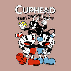 Свитшот хлопковый мужской Cuphead - devil, цвет: пыльно-розовый — фото 2