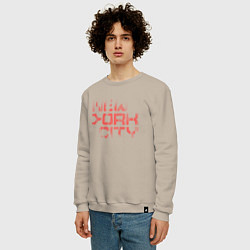 Свитшот хлопковый мужской New york city streetwear, цвет: миндальный — фото 2