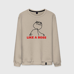 Свитшот хлопковый мужской Like a boss, цвет: миндальный